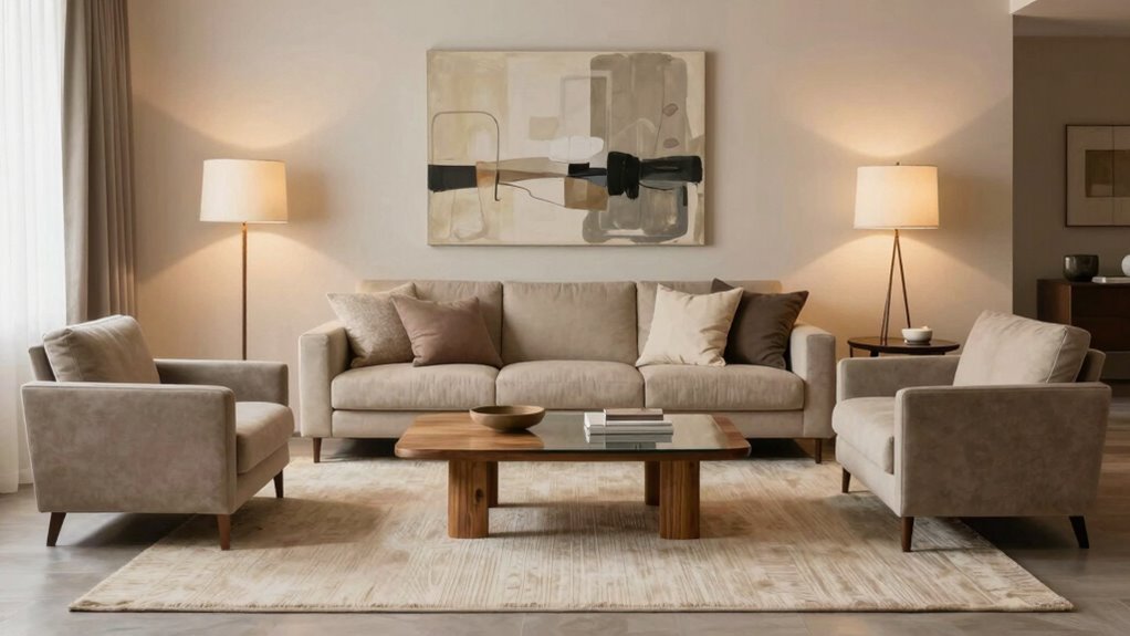 balanced proportionate furniture arrangement