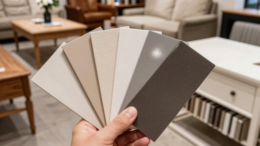 compare finishes under different lighting