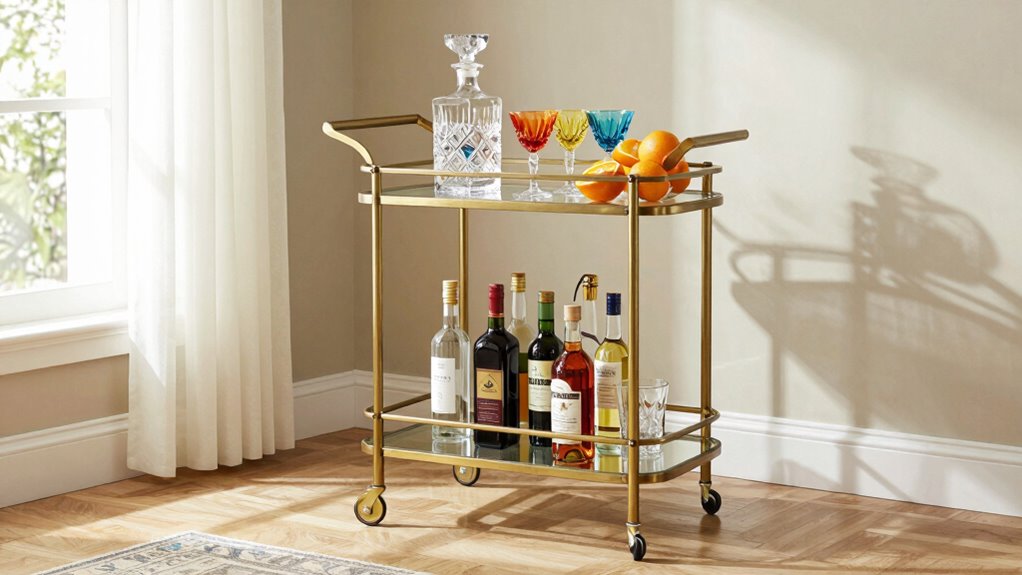 convenient organized home bar