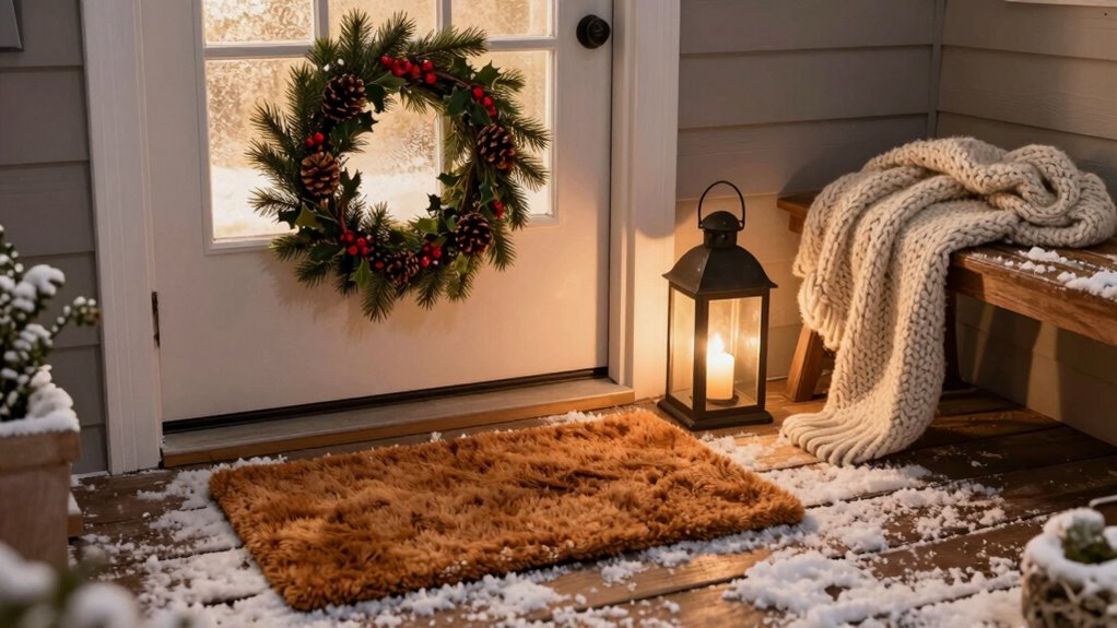 cozy winter entrance decor