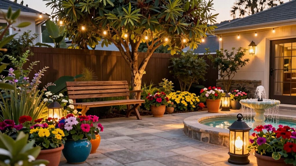 decorative accents enhance backyard charm