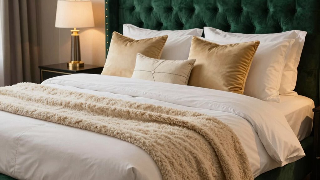 elegant bedding and headboards