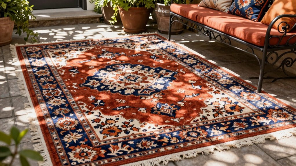 enhance patio with rugs