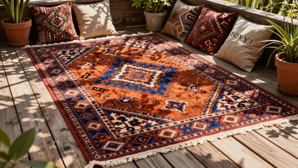 enhance patio with rugs