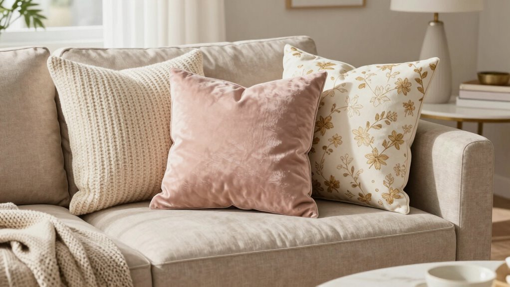 layered balanced pillow arrangement