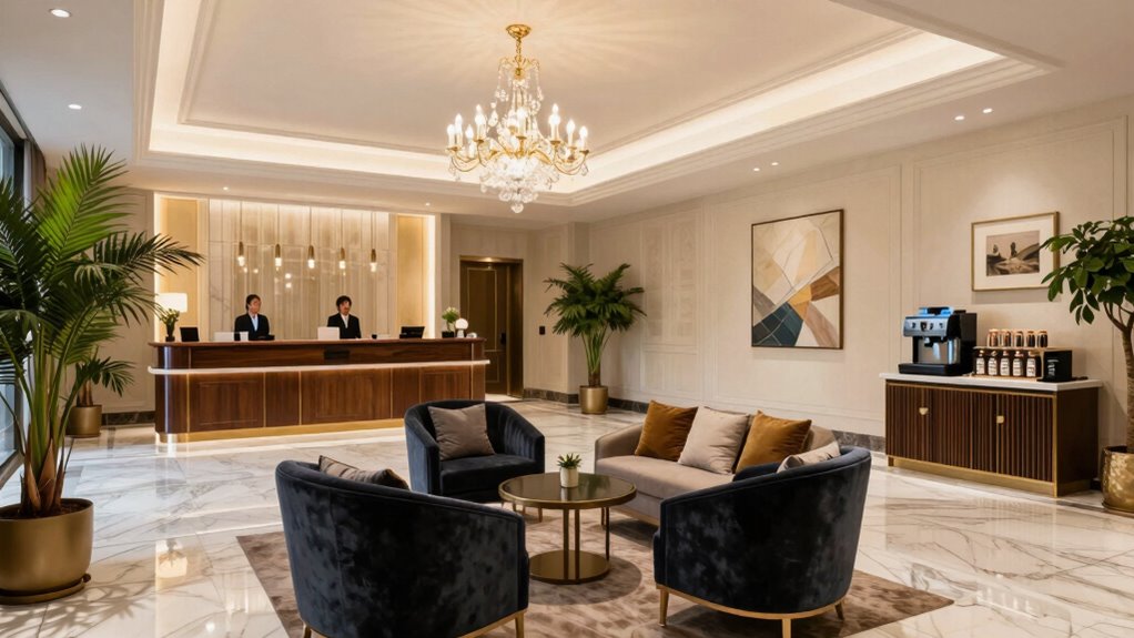 luxurious inviting hotel lobby amenities