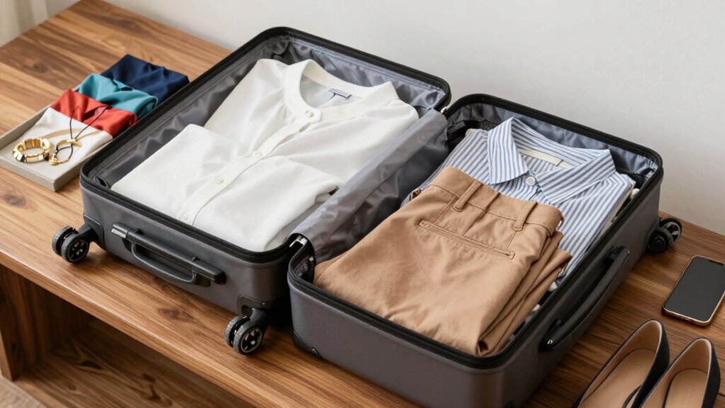 mix and match travel wardrobe