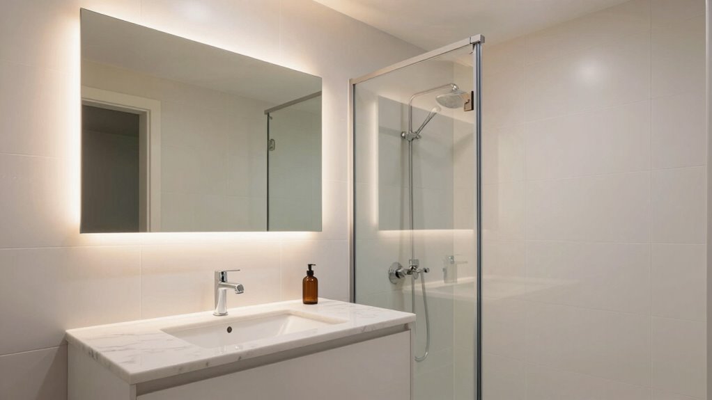 modern layered bathroom lighting