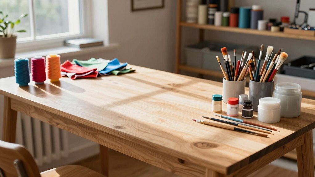 organized ergonomic crafting environment