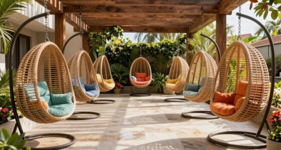 outdoor hanging egg chairs