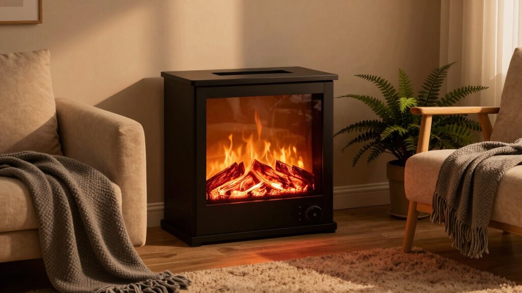 realistic flames and adjustable lighting