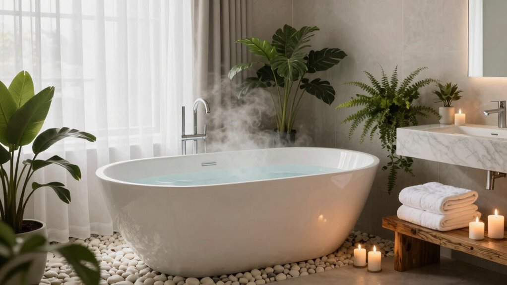 relaxing spa bathroom environment
