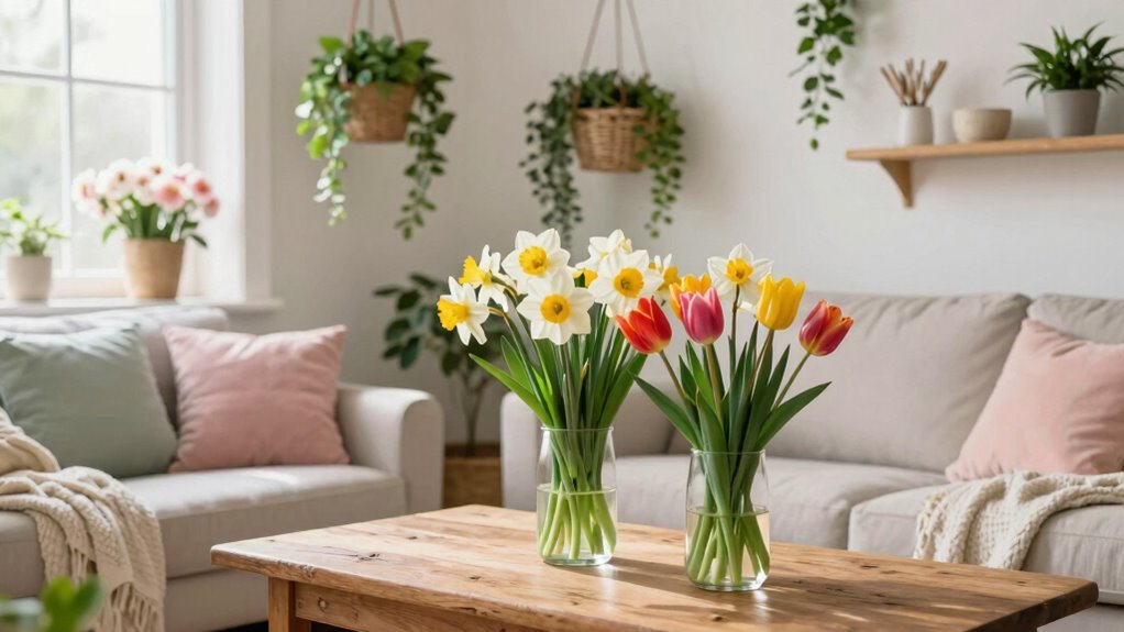 seasonal blooms and herbs