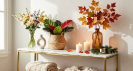 seasonal console table decor