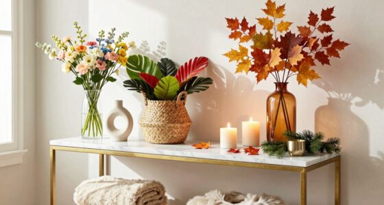 seasonal console table decor