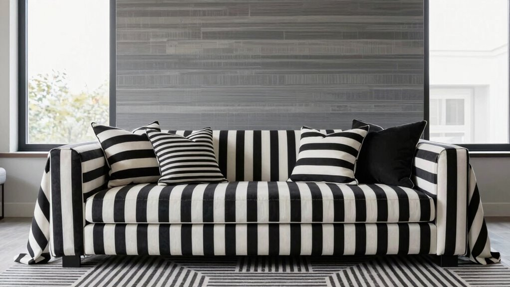 striped textiles add textured interest