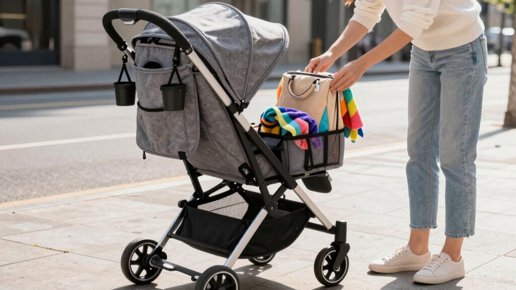 stroller storage and accessories