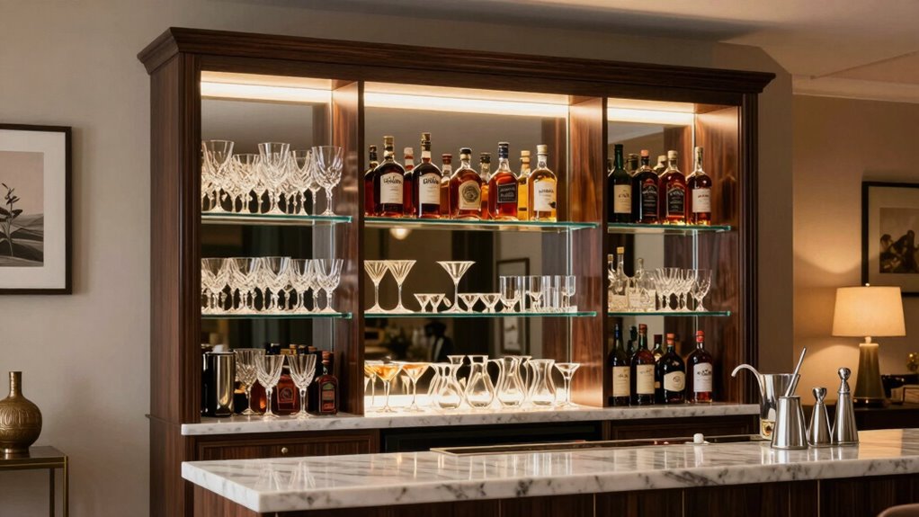 stylish organized bar design