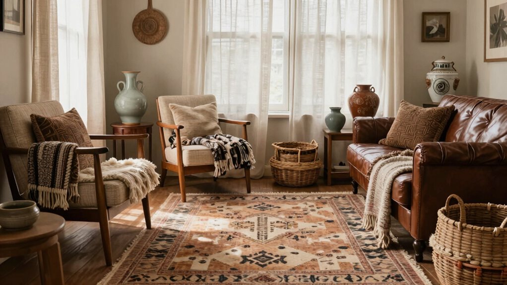 textured walls and layered textiles