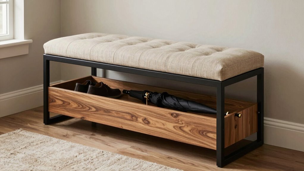 top entryway storage benches