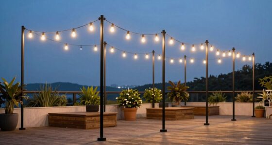 top patio string light poles