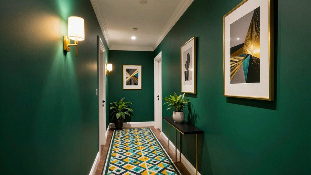 vibrant colors enhance hallway