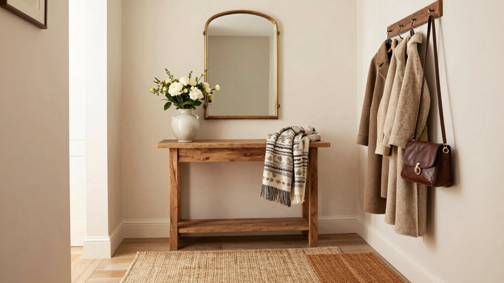 warm inviting organized entryway