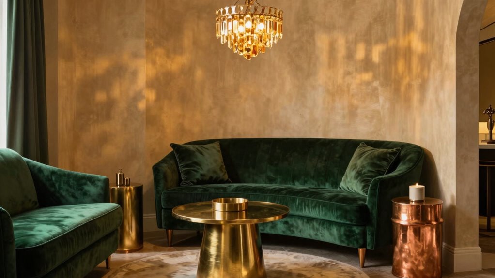 warm metals create inviting ambiance