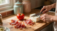 Panino Con Caprino, Pomodori E Prosciutto Crudo
