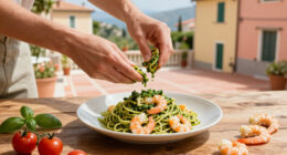 Pasta Fredda Al Pesto E Gamberi