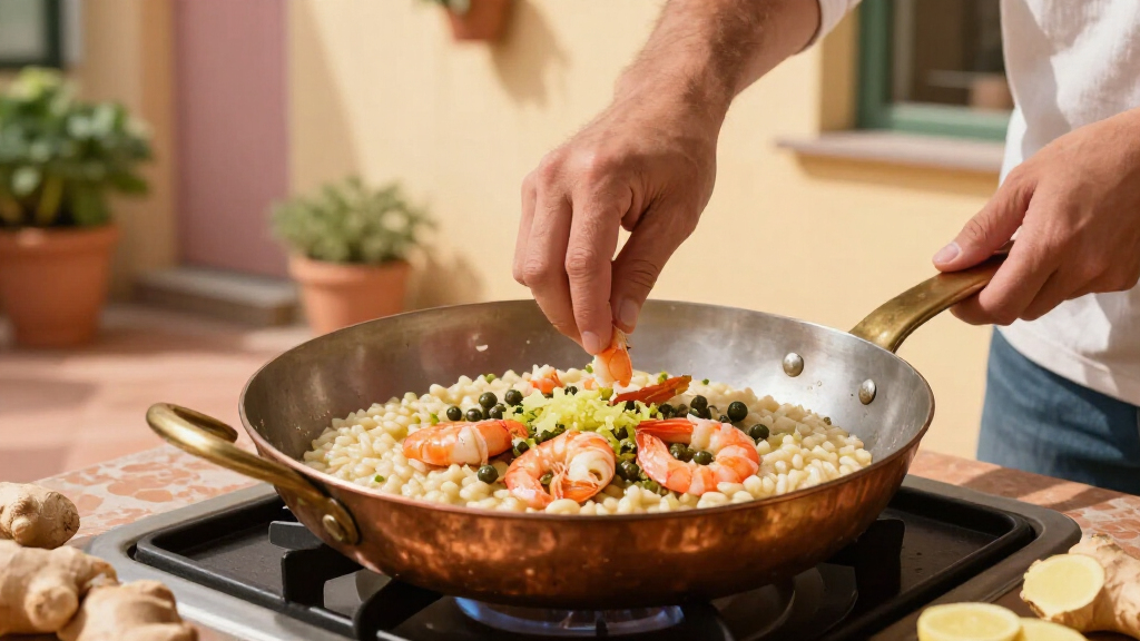 Risotto Con Gamberi, Zenzero E Capperi