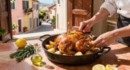 Sunday Roast Chicken, Italian Style: Lemon, Herbs, and Pan Potatoes